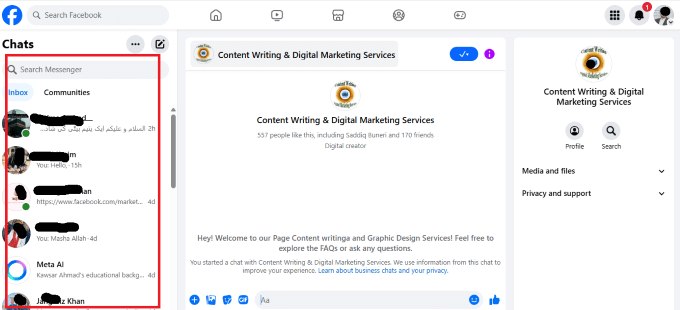 review recent messenger interactions