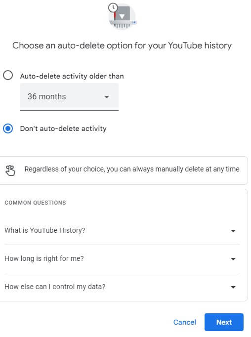 set up youtube auto delete