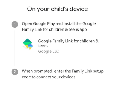 setup google family link kids