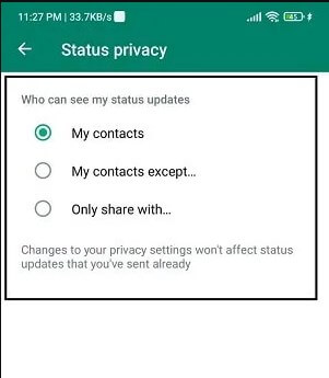 status privacy