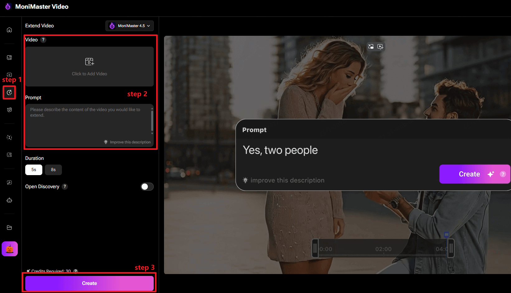 steps to extend videos