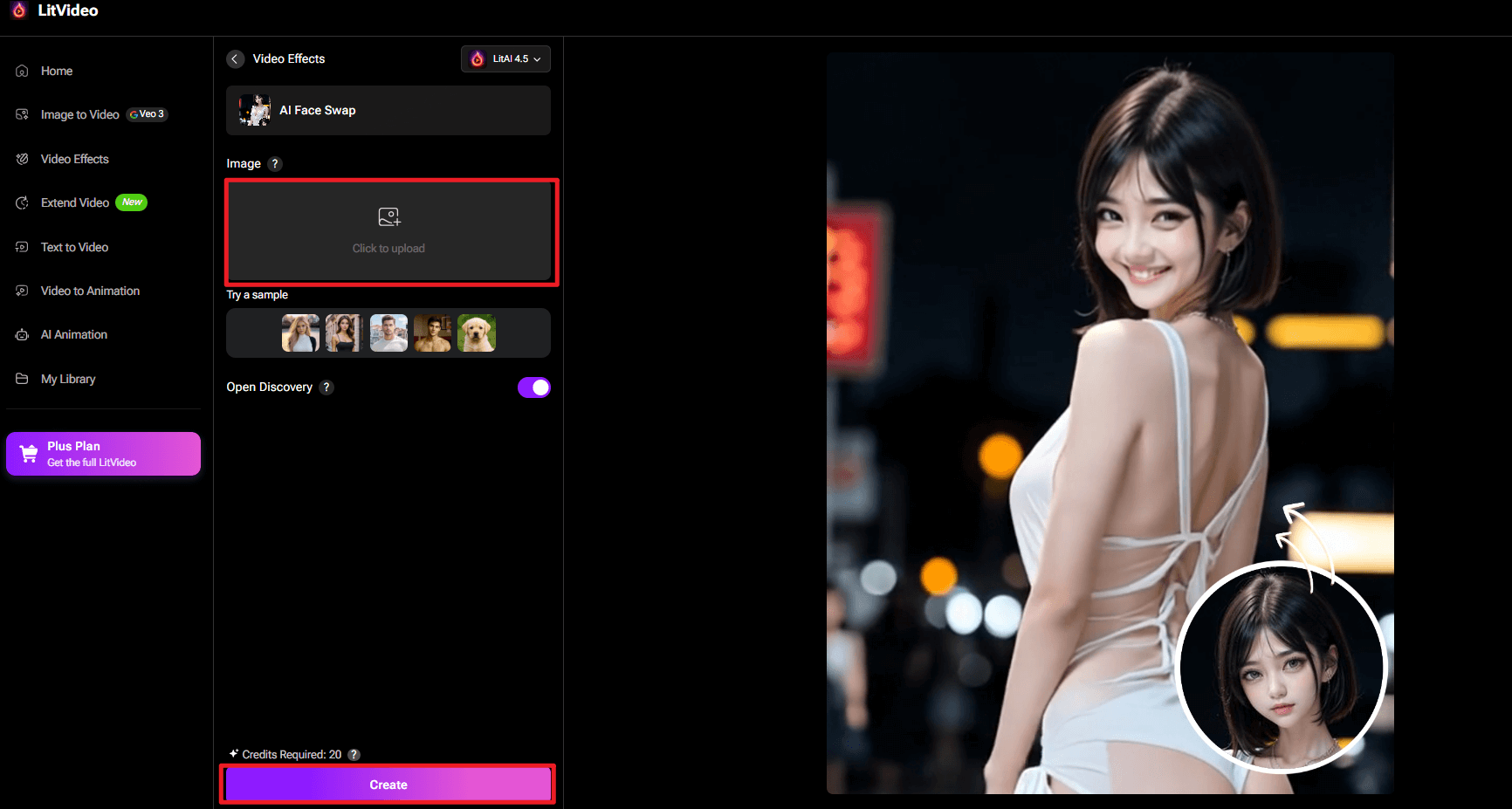 steps to use litvideo ai face swap