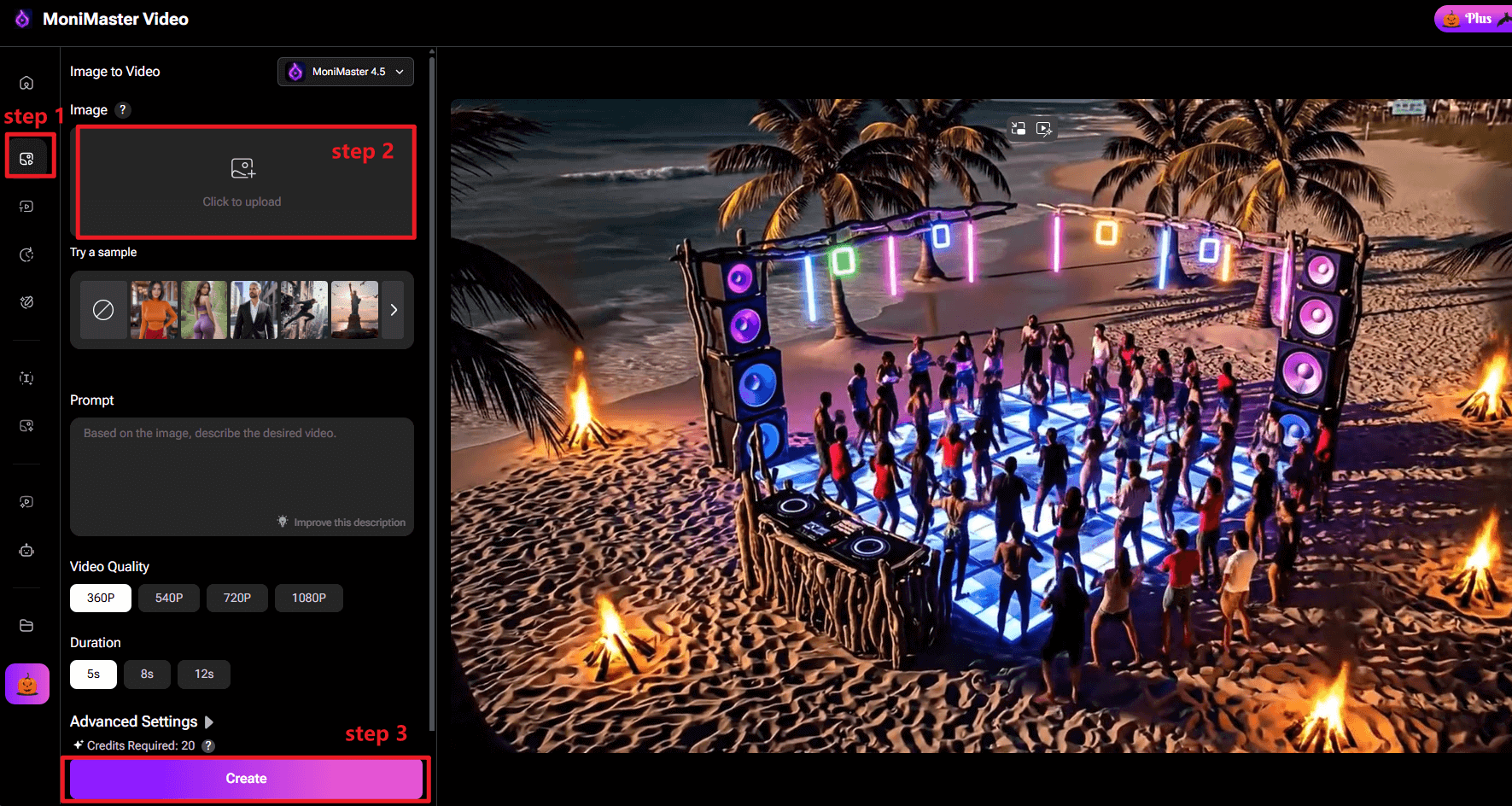 steps to use monimaster video