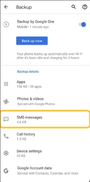 sync messages google