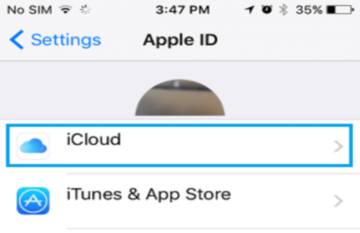 tap on icloud