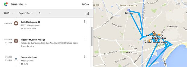 use google maps timeline to check location history on samsung