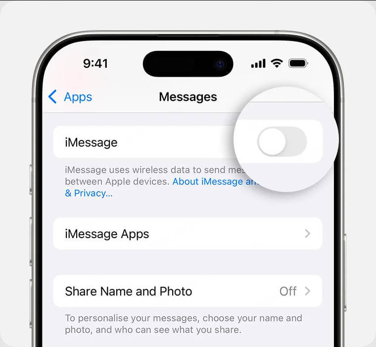 turn imessage off