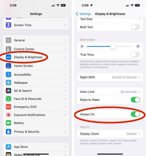 turn off always on display
