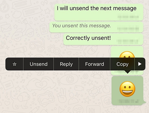 unsend message on whatsapp