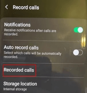 view recorded calls on samsung