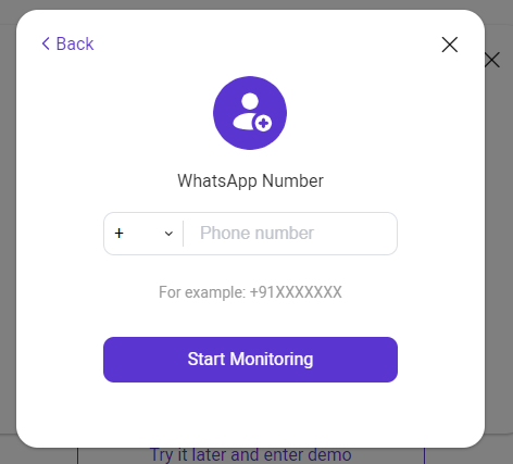 start monitor whatsapp