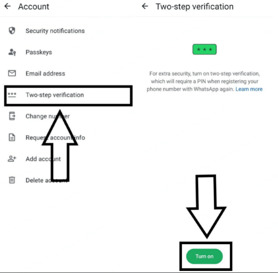 whatsapp two step verification