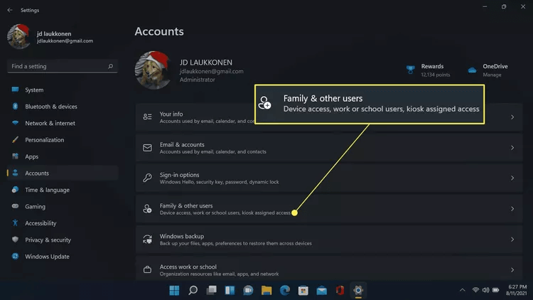 windows11 add account