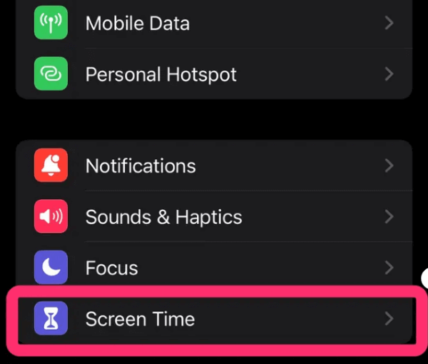 block porn on iphone screen time