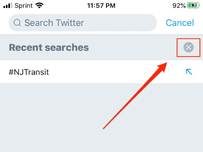 clear twitter search history