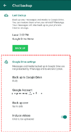 google drive backup whatsapp