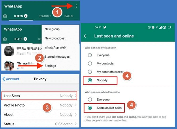 hide online status android