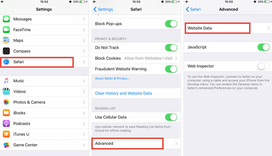how to view deleted safari history under settings