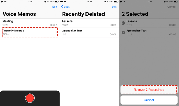 recover deleted voice memos