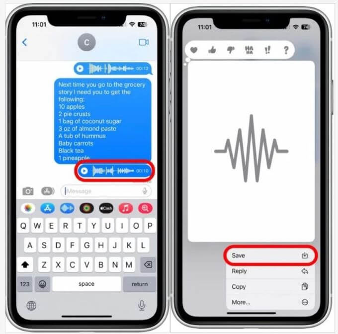 save voice messages on iphone