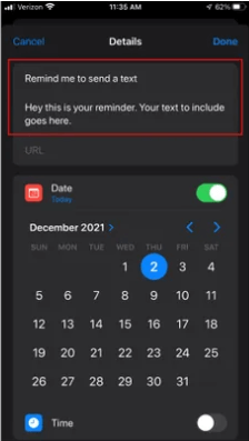 schedule text reminder