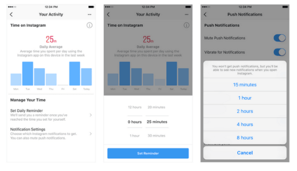 set limit time on instagram