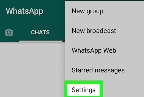 setting whatsapp android