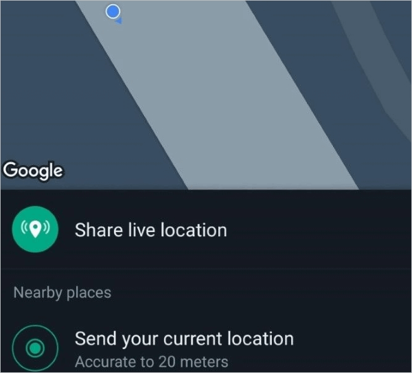 share live location whatsapp