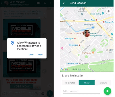 share location on whatsapp android