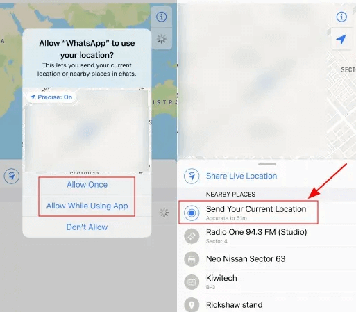 share location on whatsapp google maps