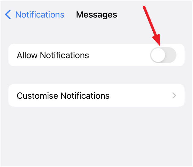 silence messages allow notifications