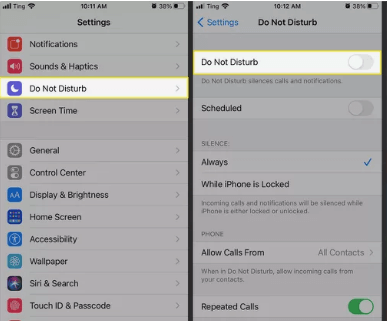 use do not disturb mode to block whatsapp calls