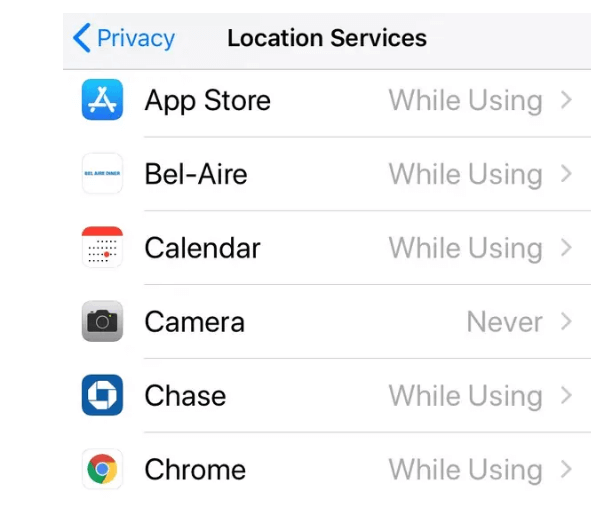 turn off location for specific iphone apps
