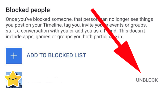 unblock someone facebook android