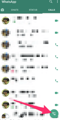 whatsapp calls tab