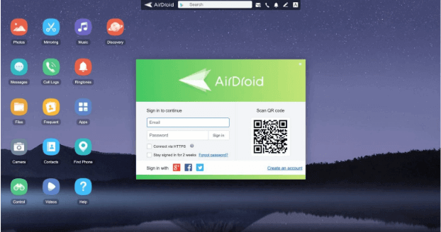 accéder au téléphone android via airdroid