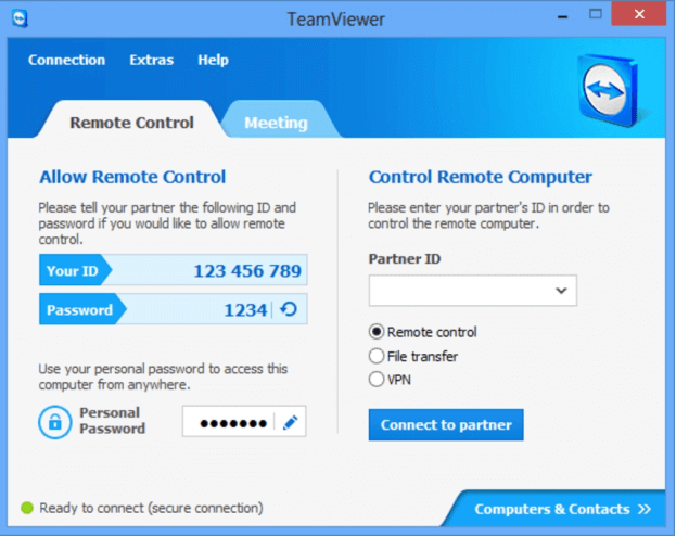 accès au téléphone Android via TeamViewer
