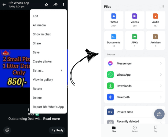 vérifier le stockage des chats whatsapp
