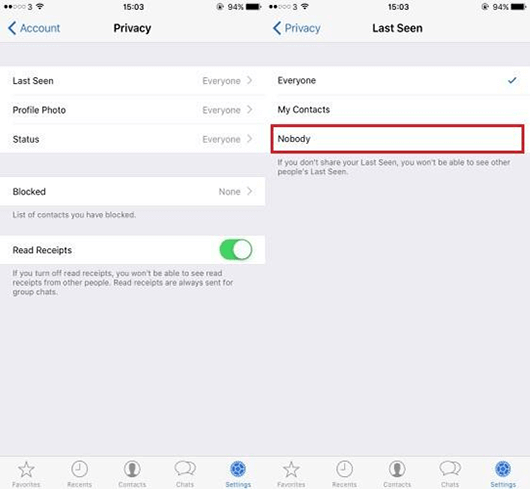 désactiver dernier vu whatsapp sur ios