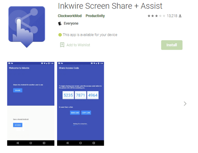 inkwire partage d’écran Assist