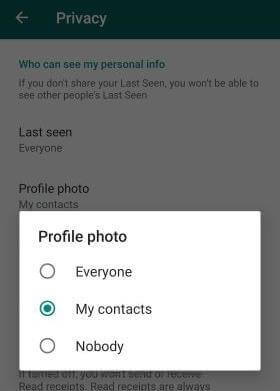 隱藏 WhatsApp 個人資料